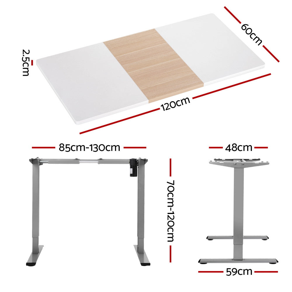 Artiss Motorised Electric Sit-Stand Desk for Home and Office White Oak or Walnut — Allure Home Collections