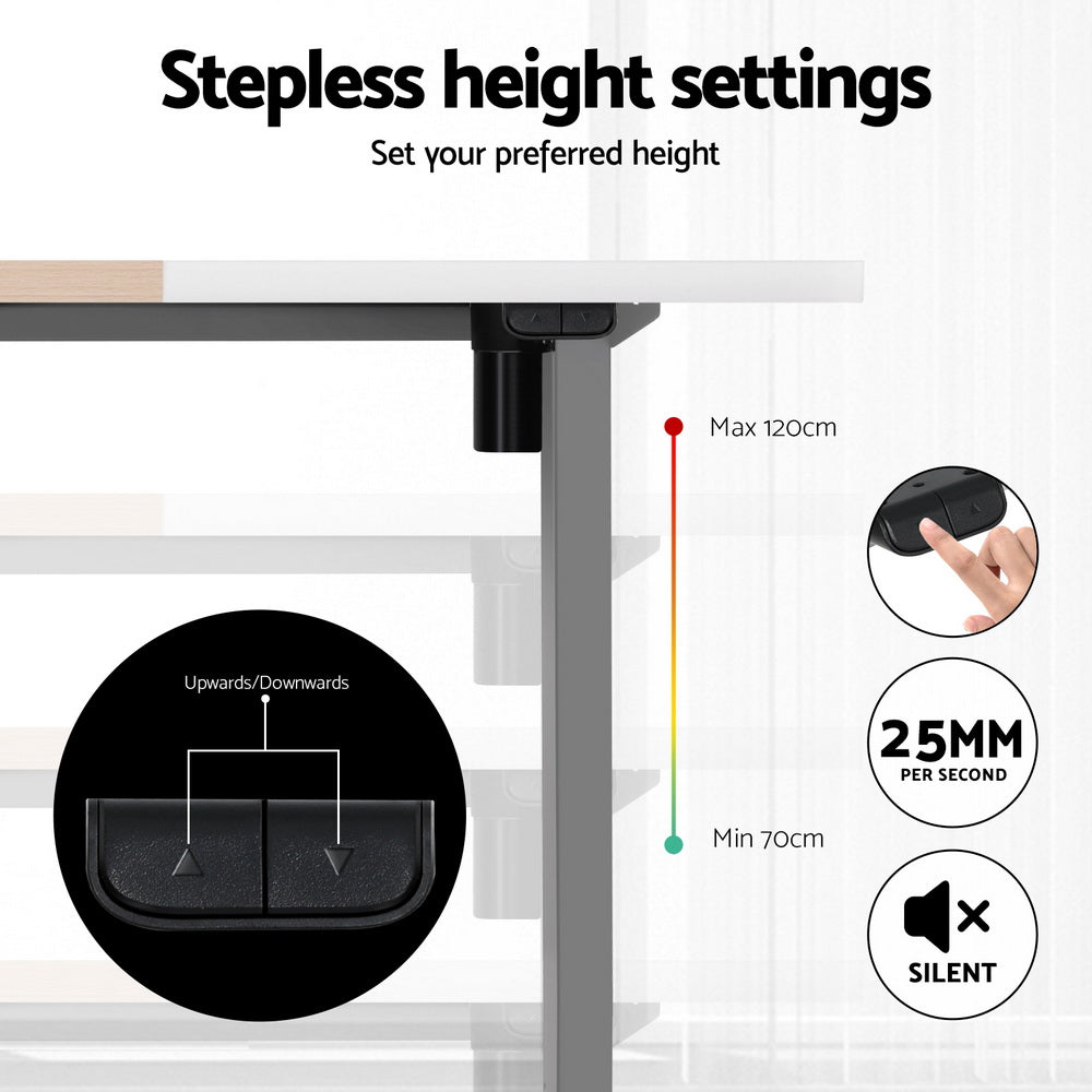 Artiss Motorised Electric Sit-Stand Desk for Home and Office White Oak or Walnut — Allure Home Collections