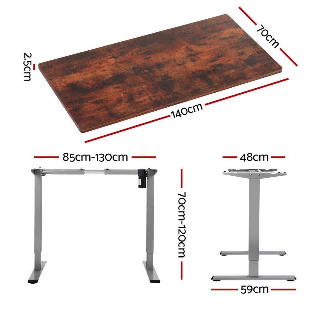 Artiss 140cm Electric Height Adjustable Desk White Oak or White — Allure Home Collections