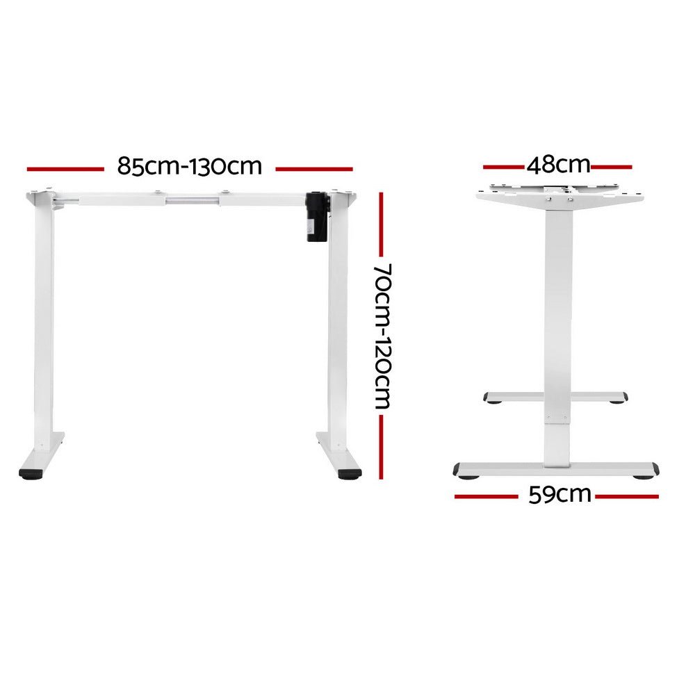 Artiss Electric Height Adjustable Desk Frame 70kg Load Black Grey or White — Allure Home Collections