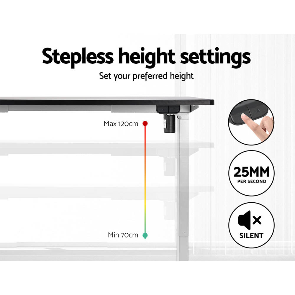 Artiss Electric Height Adjustable Standing Desk White Black or White Oak — Allure Home Collections