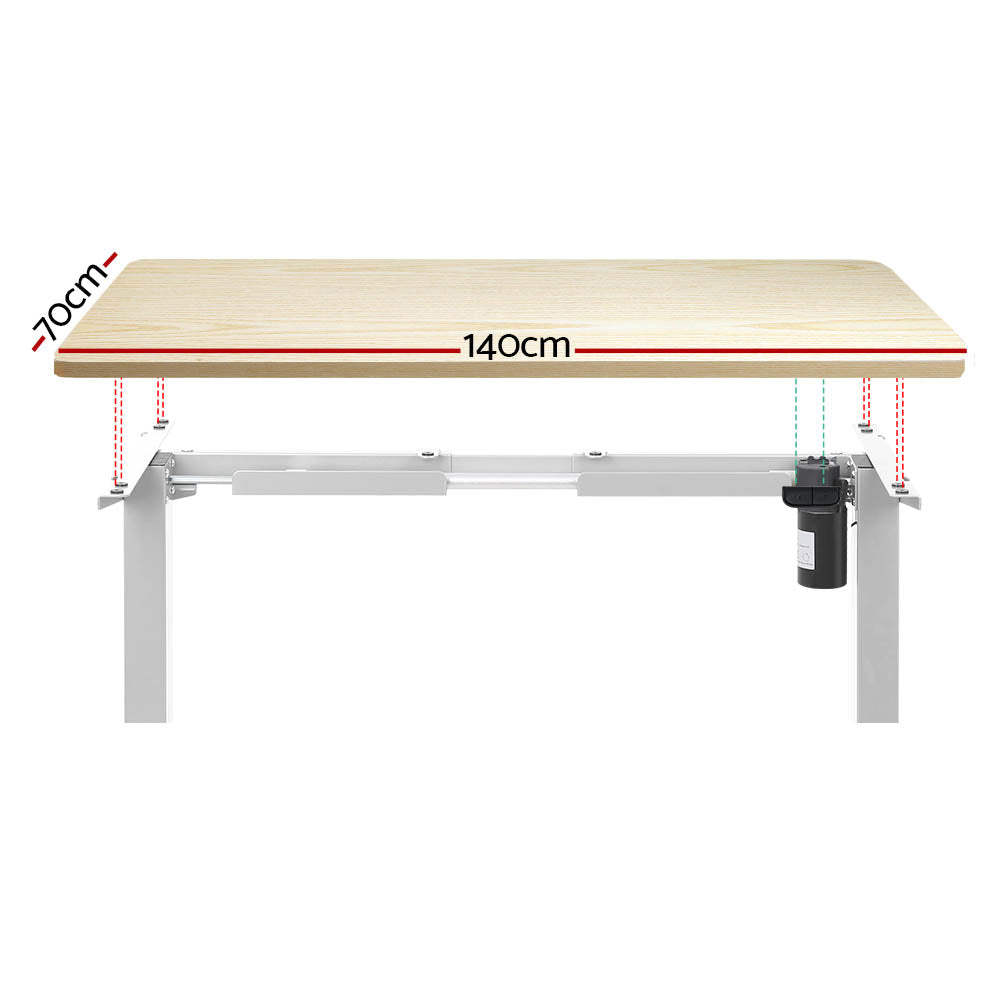 Artiss Electric Height Adjustable Standing Desk White Black or White Oak — Allure Home Collections