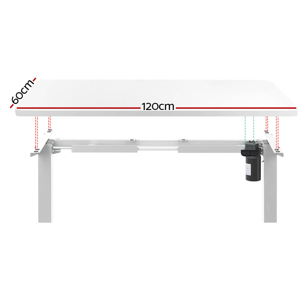 Artiss Motorised Sit-Stand Adjustable Desk Walnut White or Black — Allure Home Collections