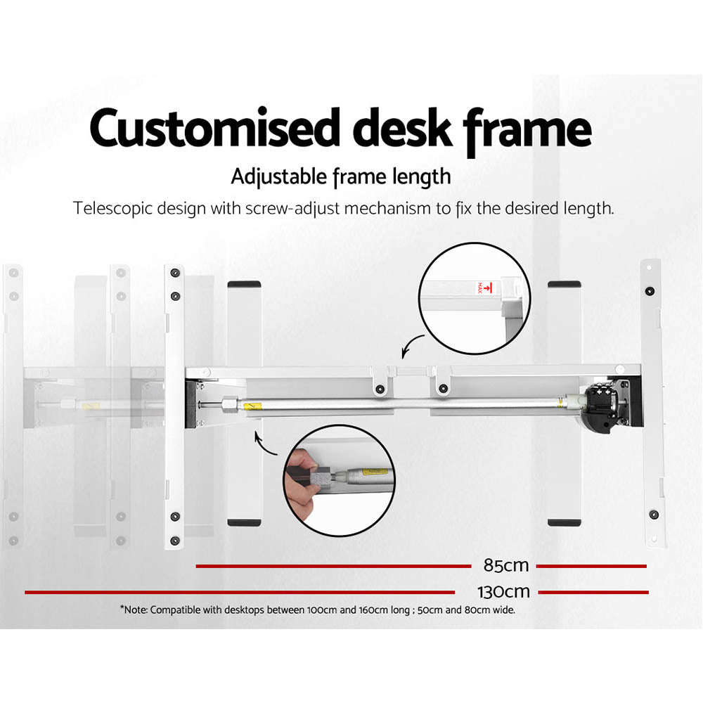 Artiss Motorised Sit-Stand Adjustable Desk Walnut White or Black — Allure Home Collections
