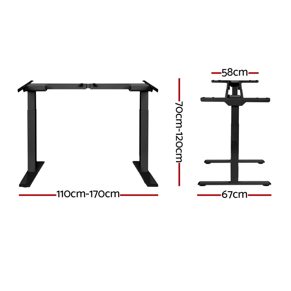 Higgins Electric Standing Desk Frame Only, Black