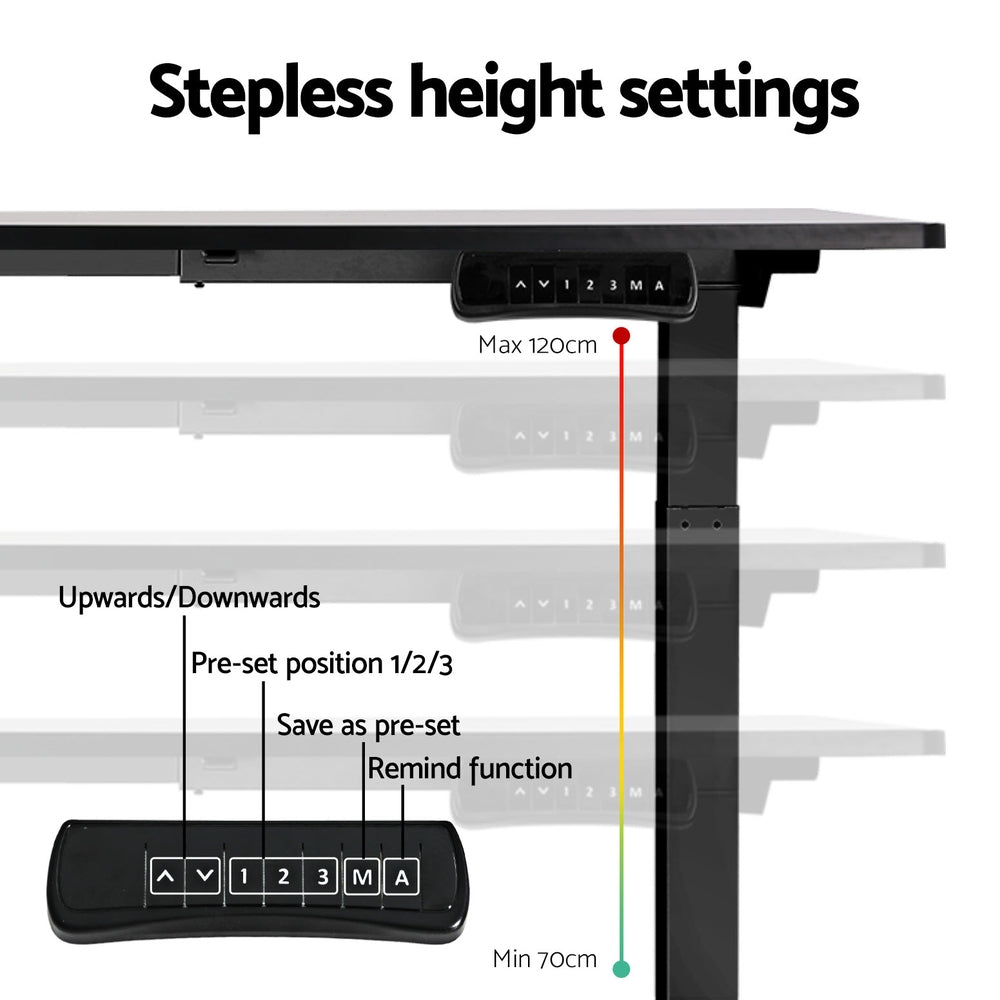 Higgins Electric Standing Desk Frame Only, Black