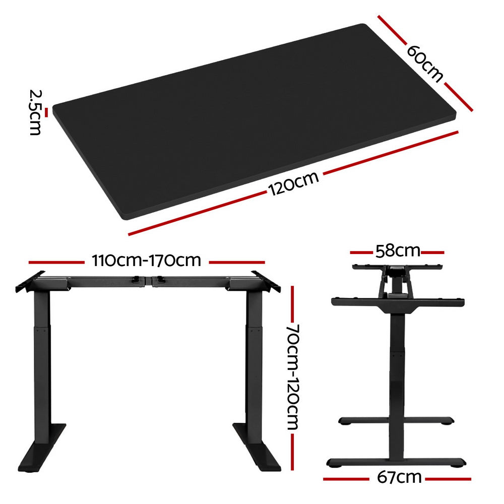 Page Electric Standing Desk, Black 120cm