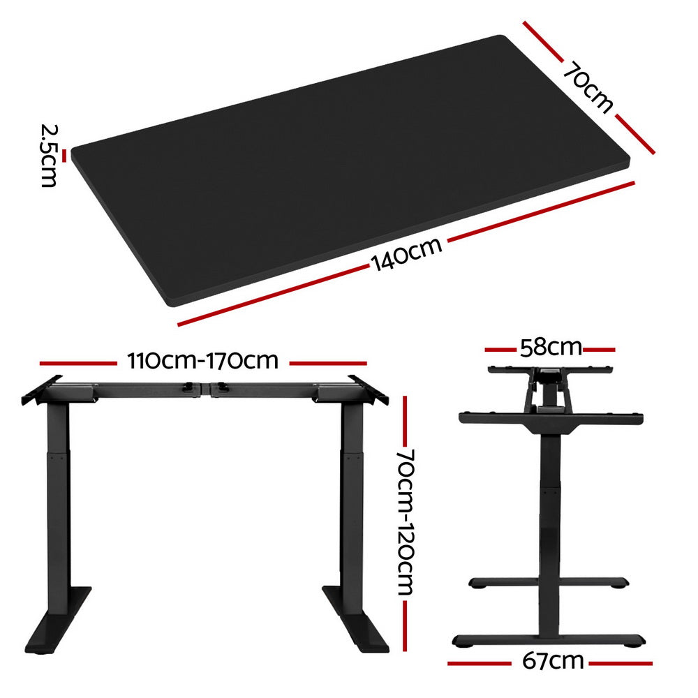 Page Electric Standing Desk, Black 140cm
