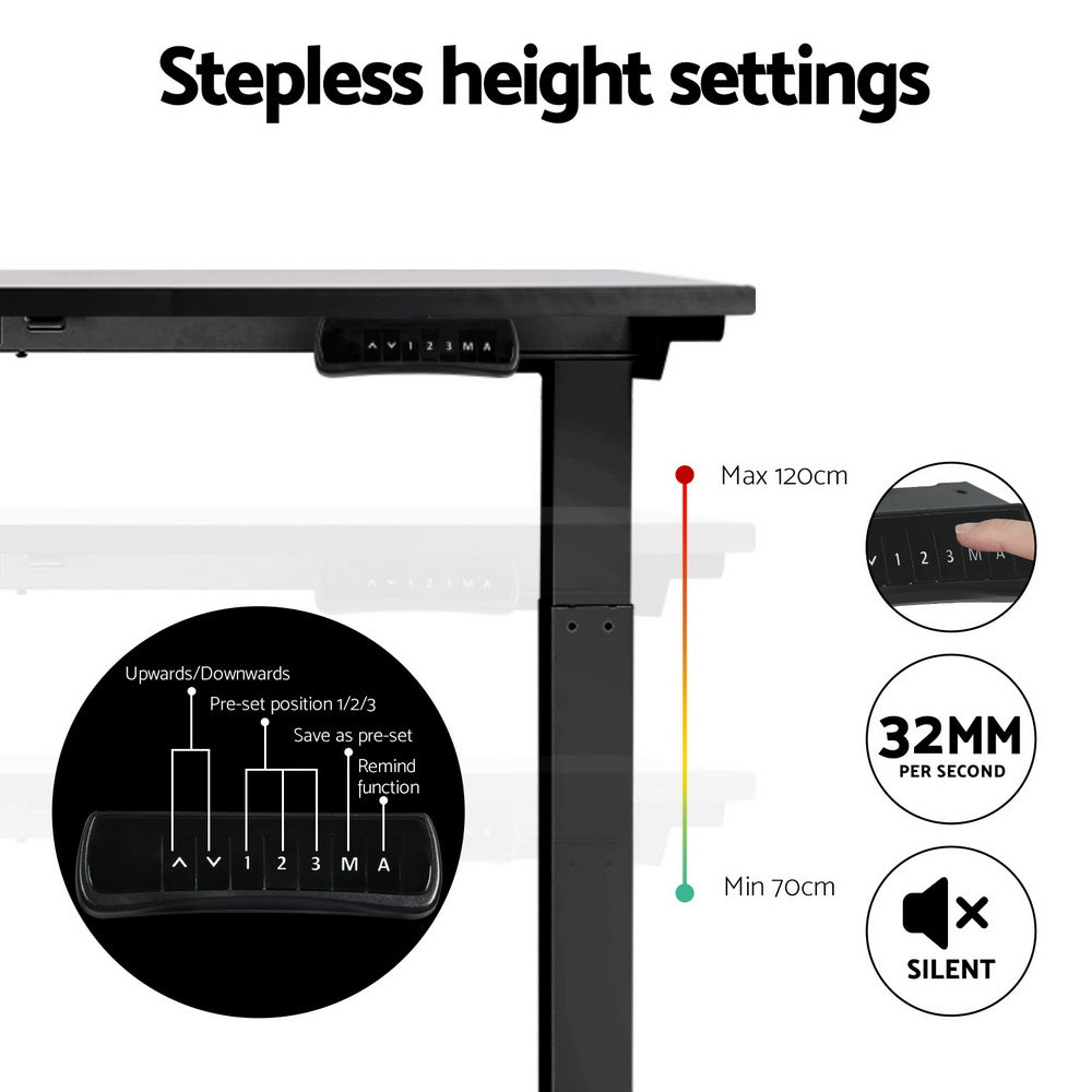Page Electric Standing Desk, Black 140cm