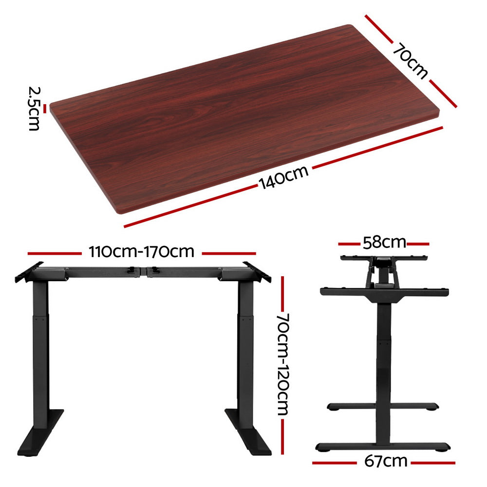 Waramanga Electric Standing Desk, Walnut 140cm view 2