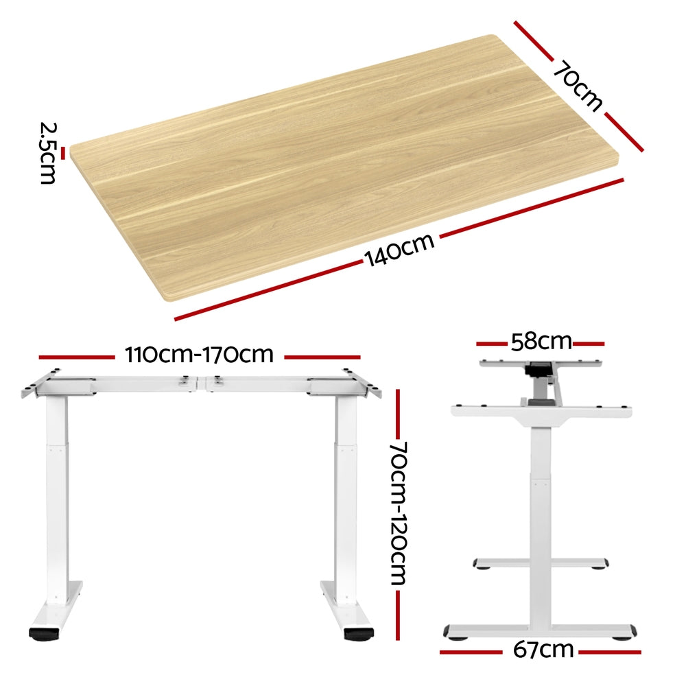 Harrison Electric Standing Desk, Oak 140cm