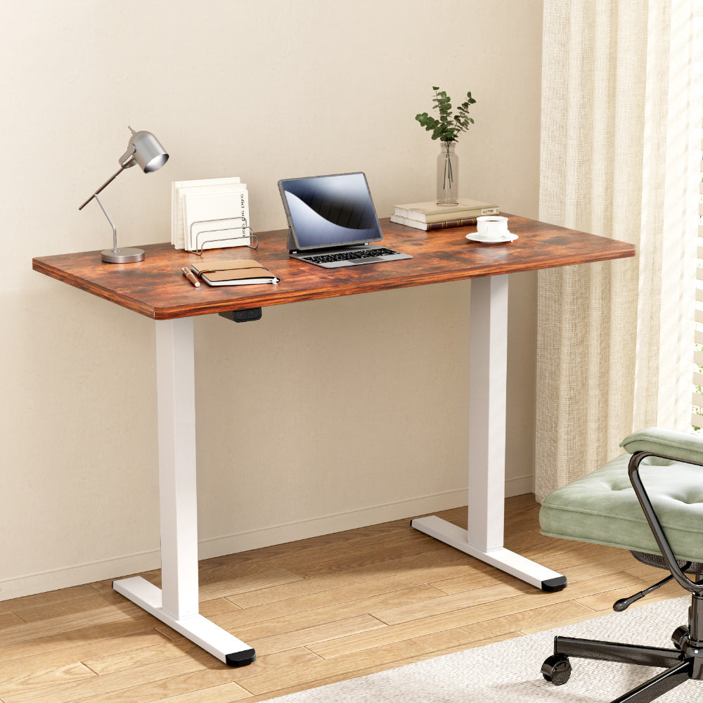 Waramanga Electric Standing Desk, Rustic Brown 140cm