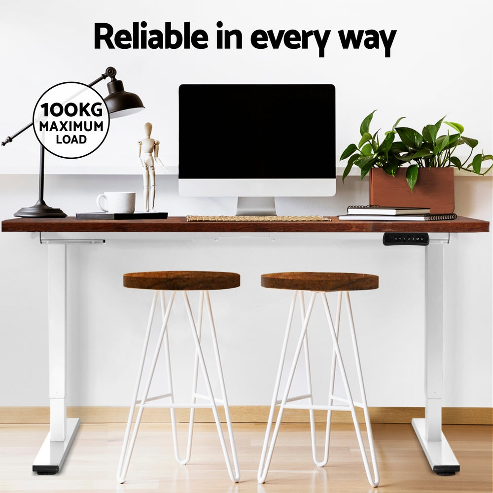Waramanga Electric Standing Desk, Rustic Brown 140cm view 6