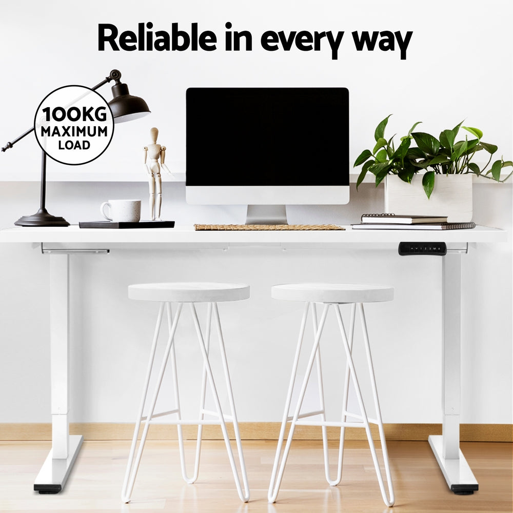 Gordon Electric Standing Desk, White 140cm