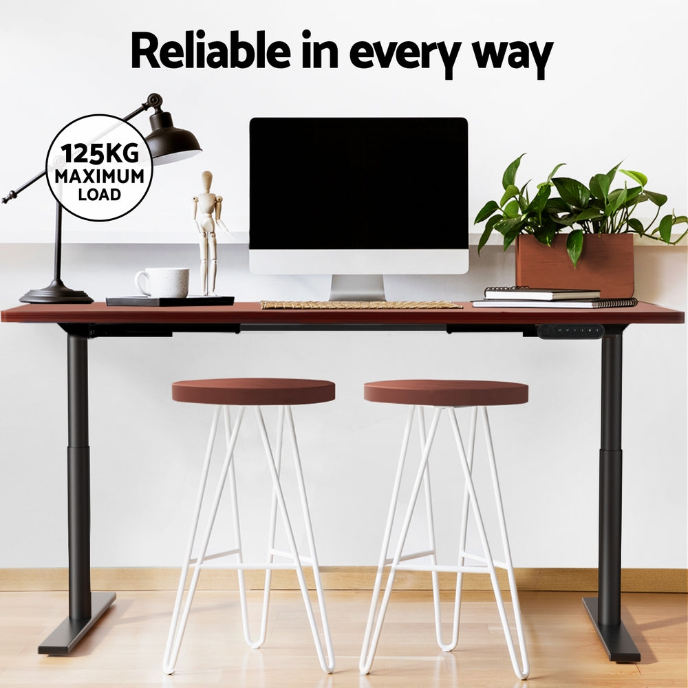 Artiss Motorised Electric Adjustable Standing Desk White Oak Black or Rustic Brown — Allure Home Collections