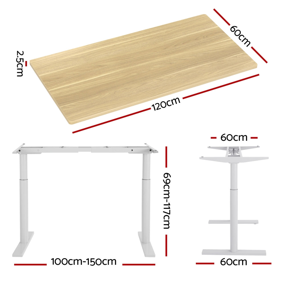 O'Connor white oak standing desk in a home office