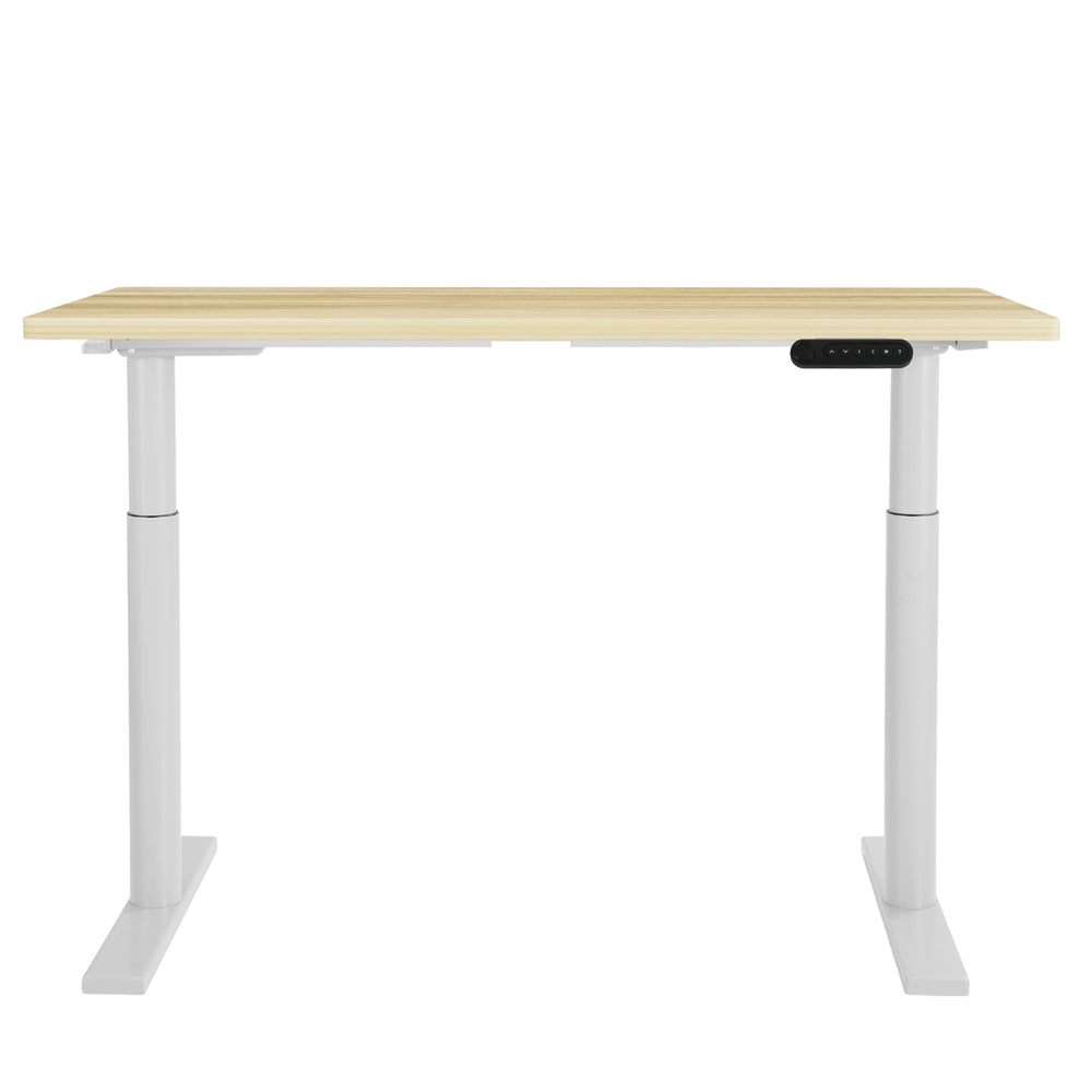 O'Connor white oak standing desk in a home office