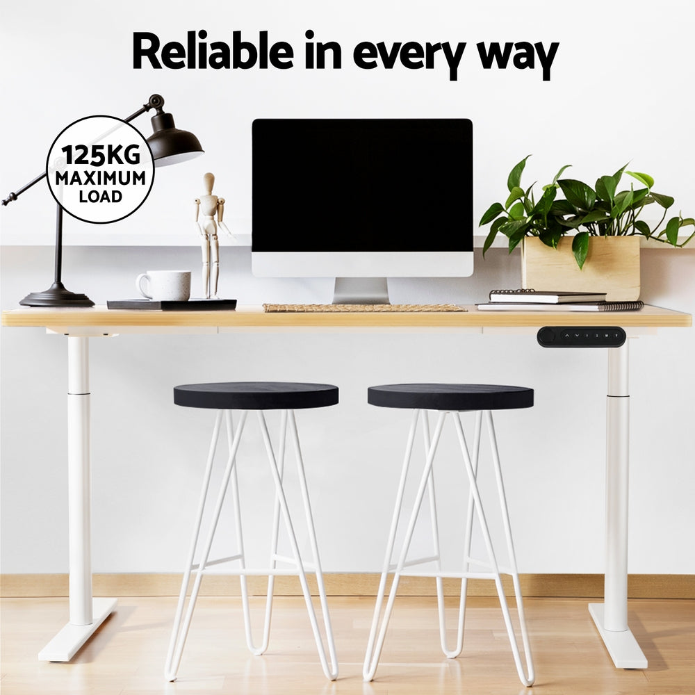 O'Connor white oak standing desk in a home office