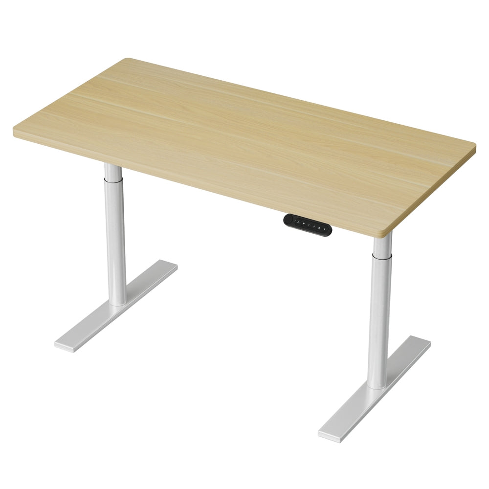 O'Connor white oak standing desk in a home office
