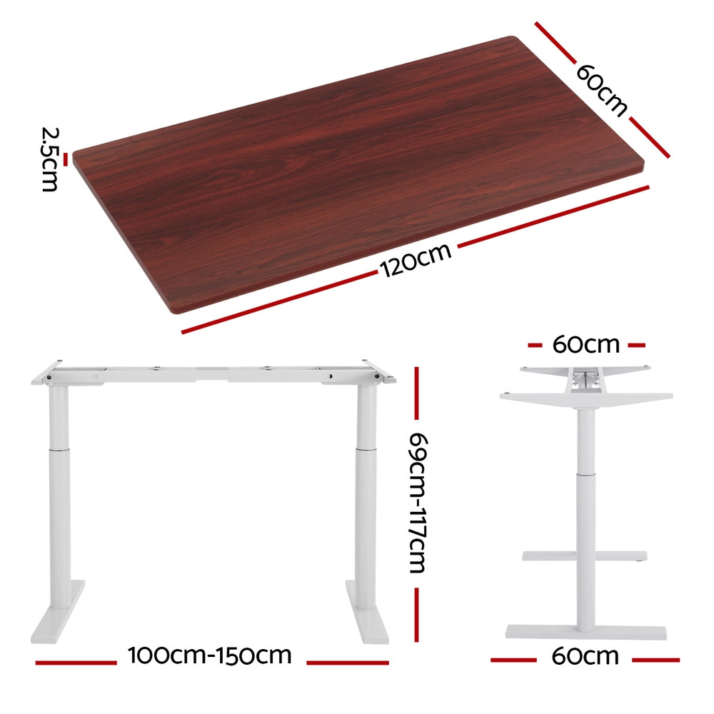 Artiss Dual Motor Sit-Stand Desk Black or White Oak — Allure Home Collections