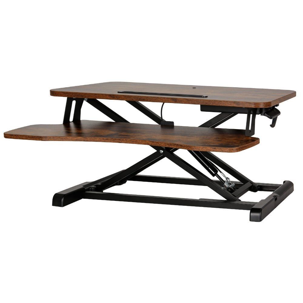 Nicholls Standing Desk Riser, Rustic Brown 80cm