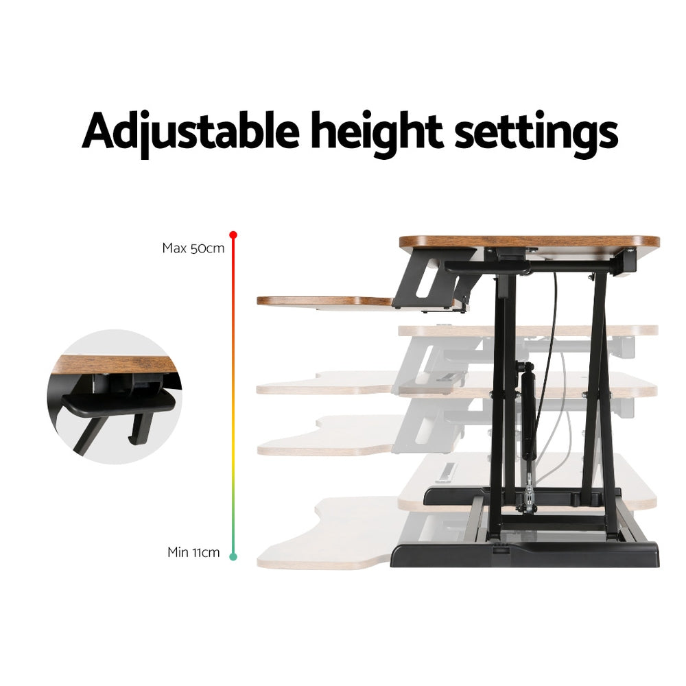 Nicholls Standing Desk Riser, Rustic Brown 80cm