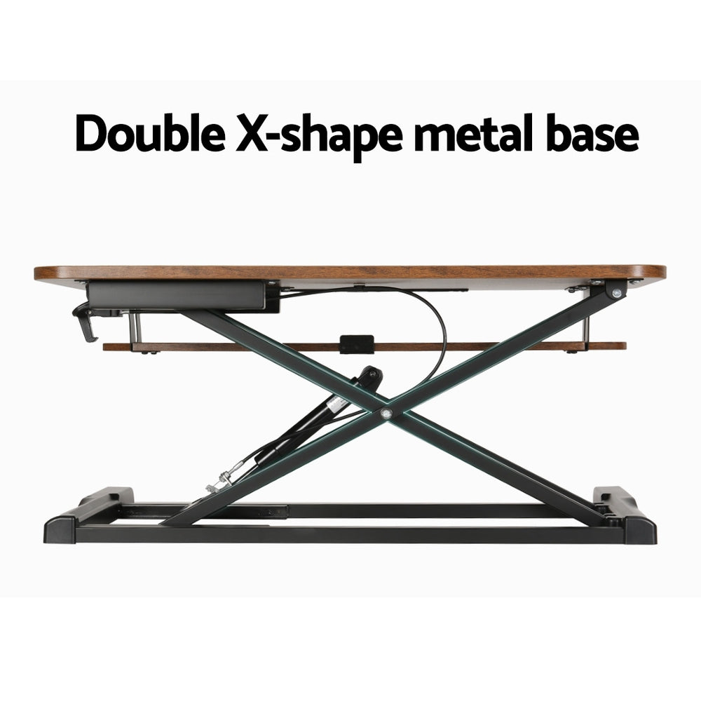 Nicholls Standing Desk Riser, Rustic Brown 80cm
