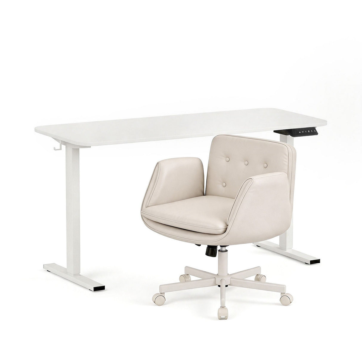 Mindarie electric standing desk and criss cross chair set