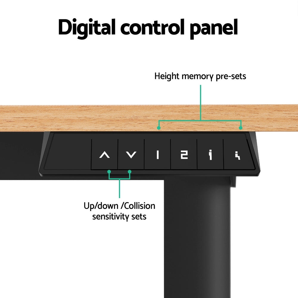 Mawson Electric Standing Desk, Oak 140cm