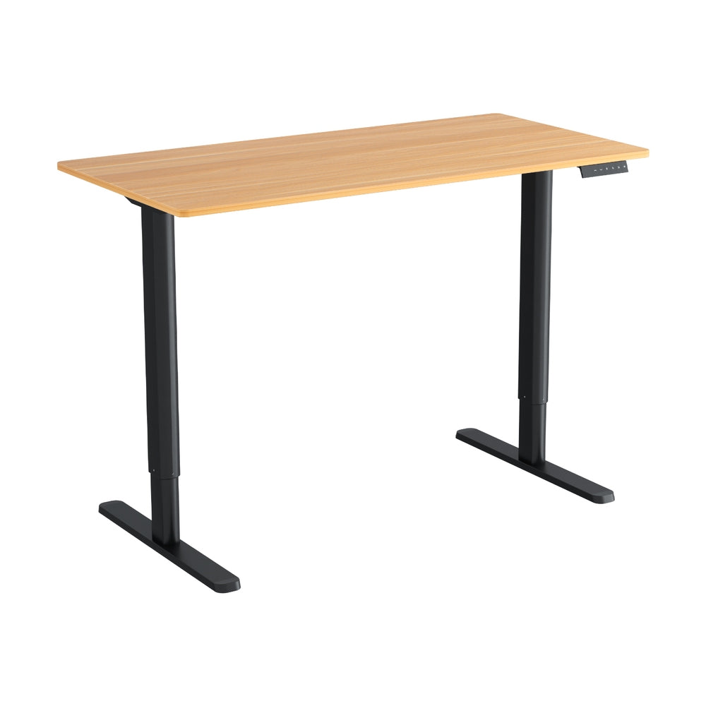 Weetangera Electric Standing Desk, Black and Natural Wood 120cm
