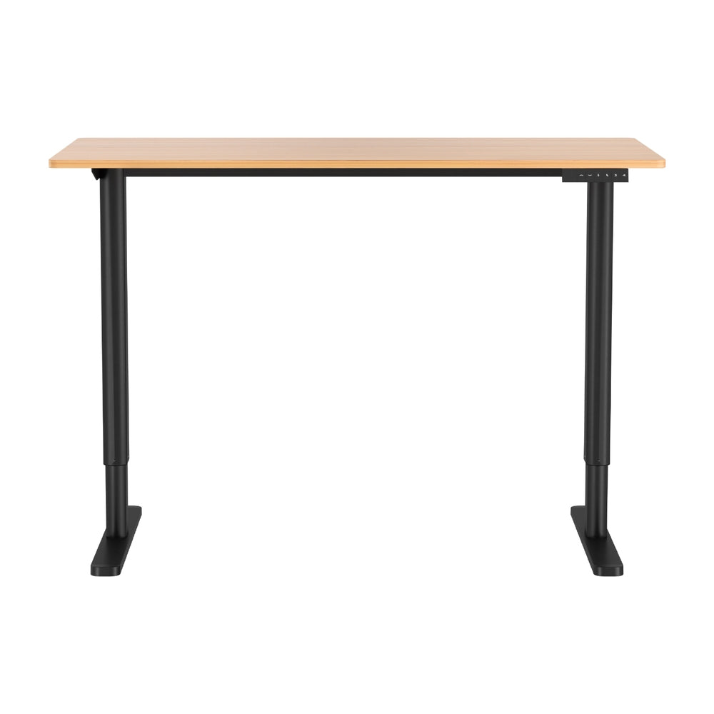 Weetangera Electric Standing Desk, Black and Natural Wood 120cm