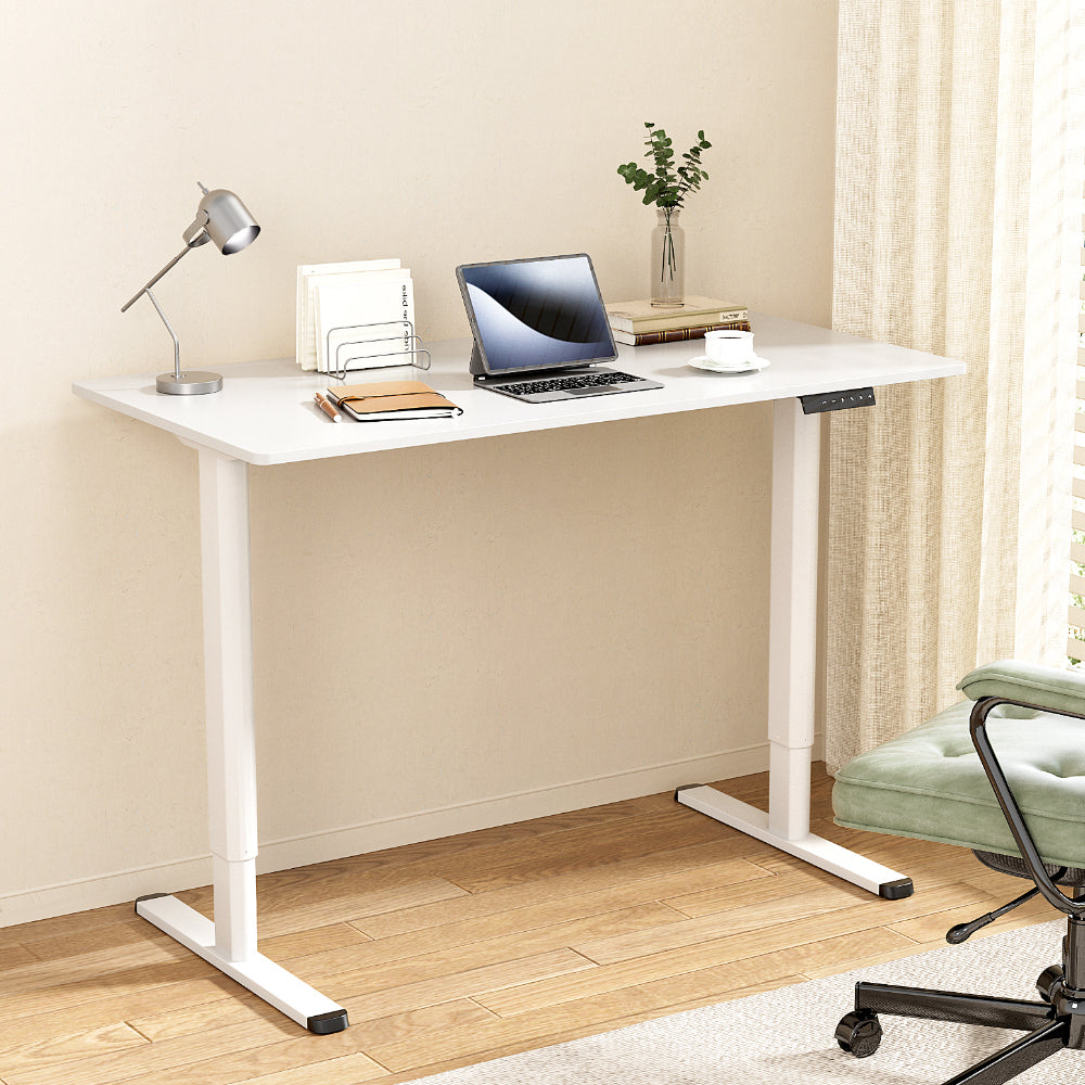 Holder white standing desk in a home office