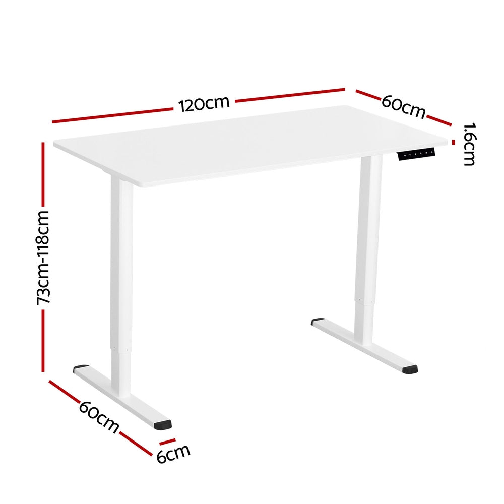 Holder white standing desk in a home office