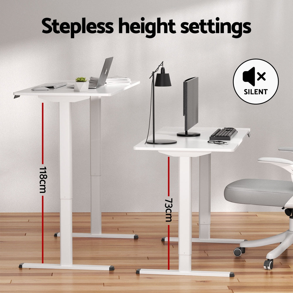 Holder white standing desk in a home office