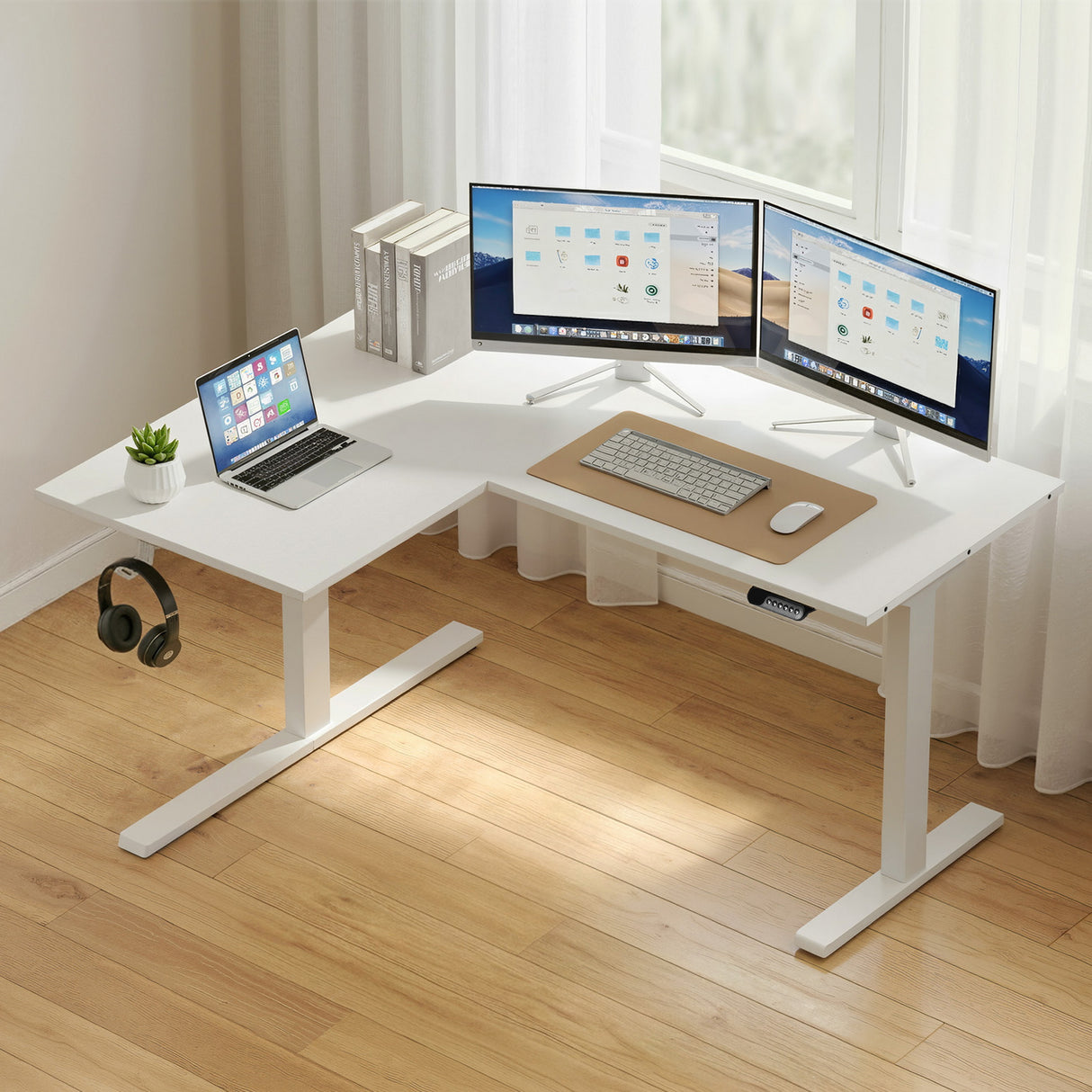 Conder Electric Standing Desk, White 140cm
