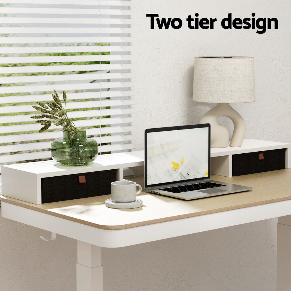 Artiss 120cm Desktop Storage Rack with Removable Bookshelf for Standing Desks — Allure Home Collections