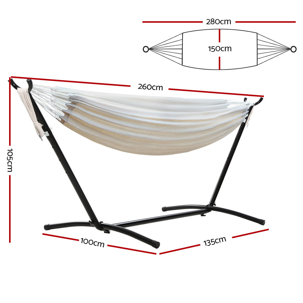 Reedy Creek Outdoor Hammock with Stand, Cream