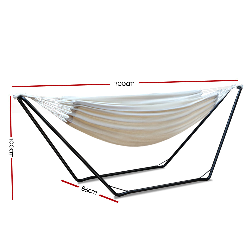 Cerro Hammock Bed with Steel Stand, Cream