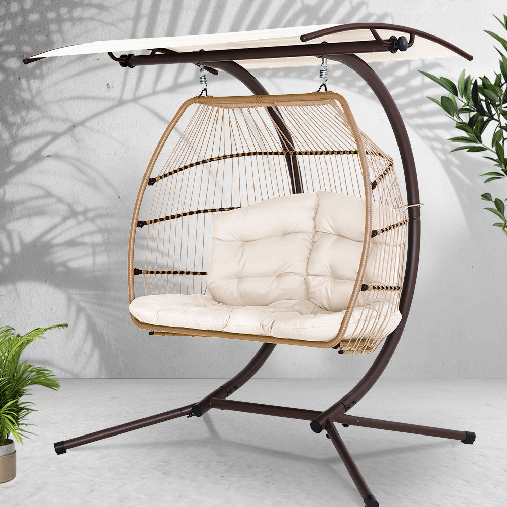Milton Hanging Egg Chair, Latte