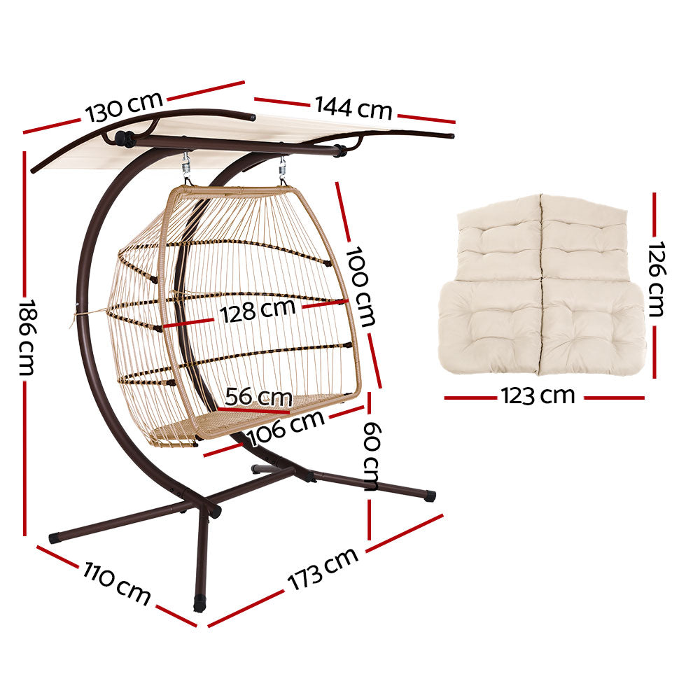 Milton Hanging Egg Chair, Latte