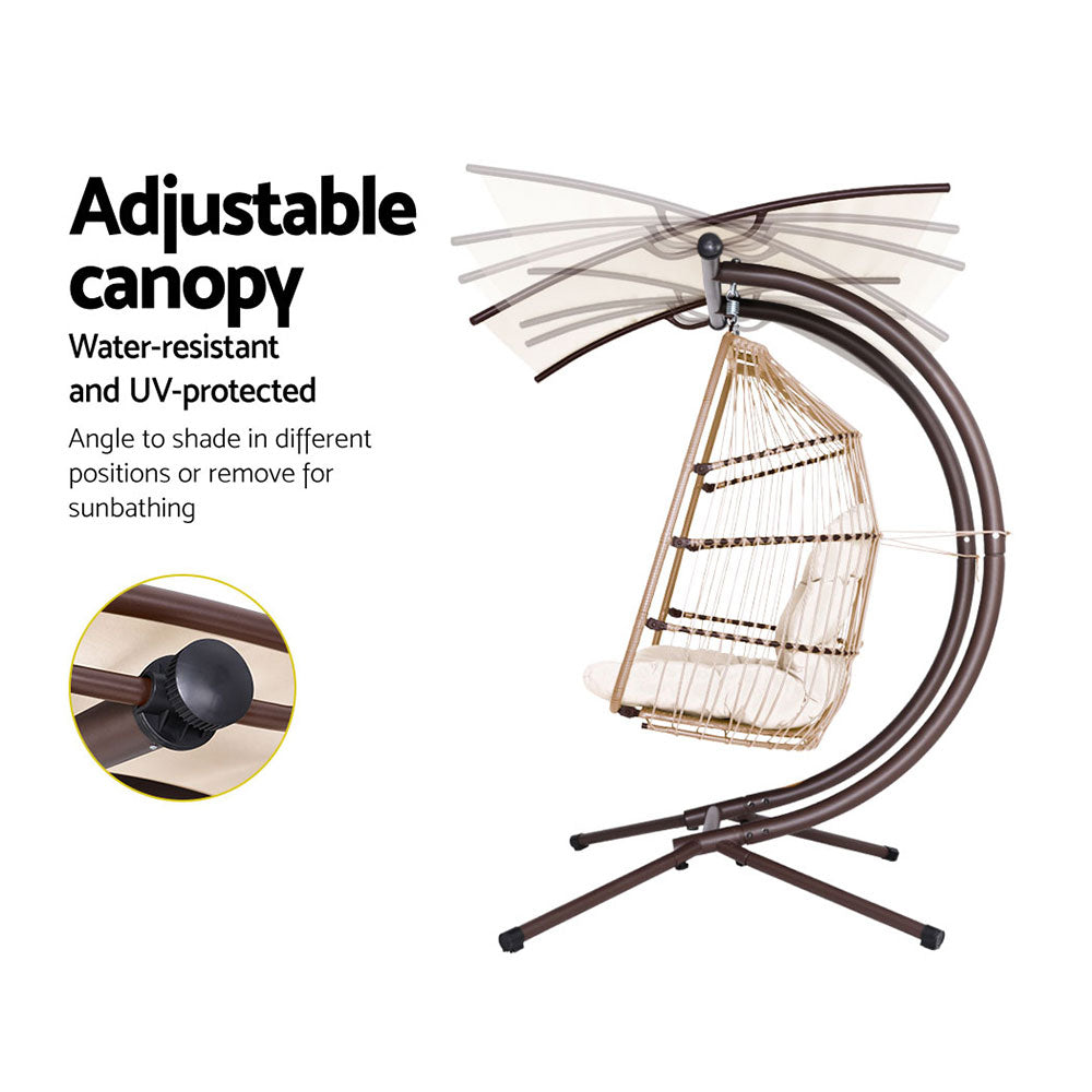 Milton Hanging Egg Chair, Latte