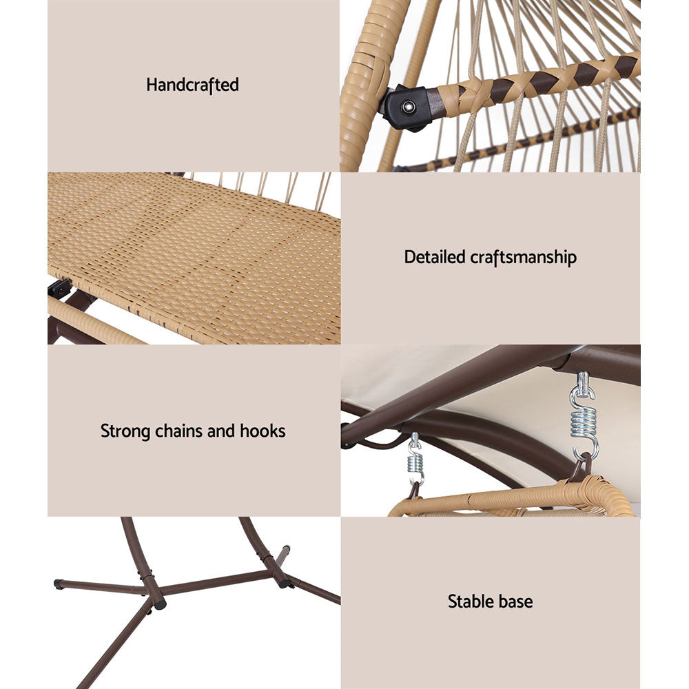 Milton Hanging Egg Chair, Latte