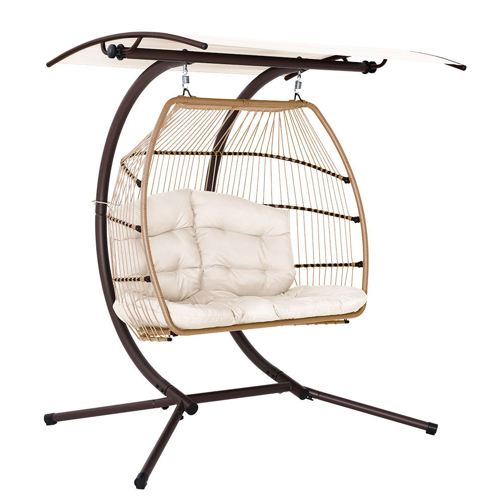 Milton Hanging Egg Chair, Latte