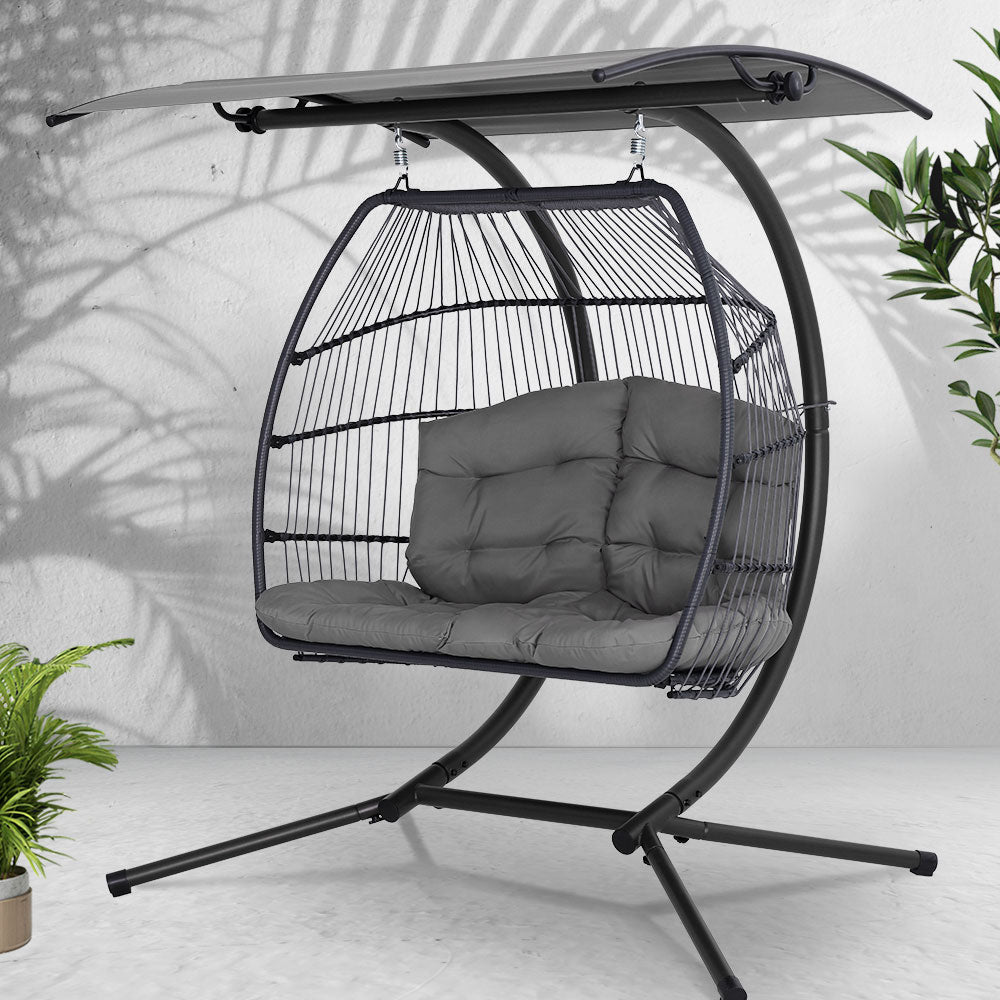 Milton Hanging Egg Chair, Dark Grey