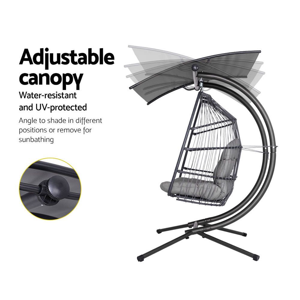 Milton Hanging Egg Chair, Dark Grey