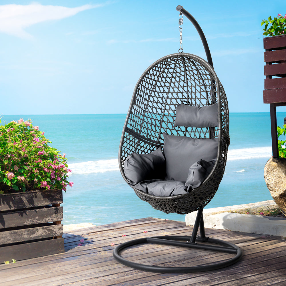 Lake Conjola Hanging Egg Chair, Black