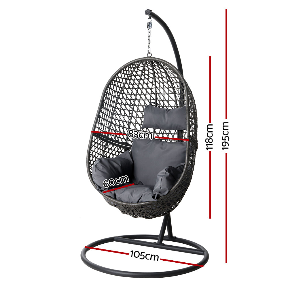 Lake Conjola Hanging Egg Chair, Black