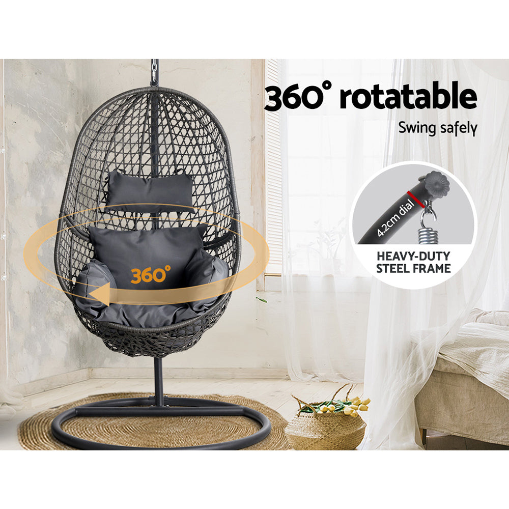 Lake Conjola Hanging Egg Chair, Black