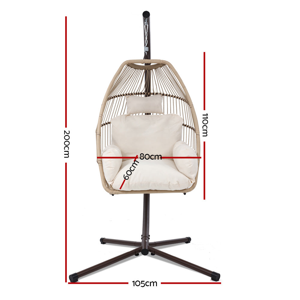 Malua Bay Hanging Egg Chair, Latte