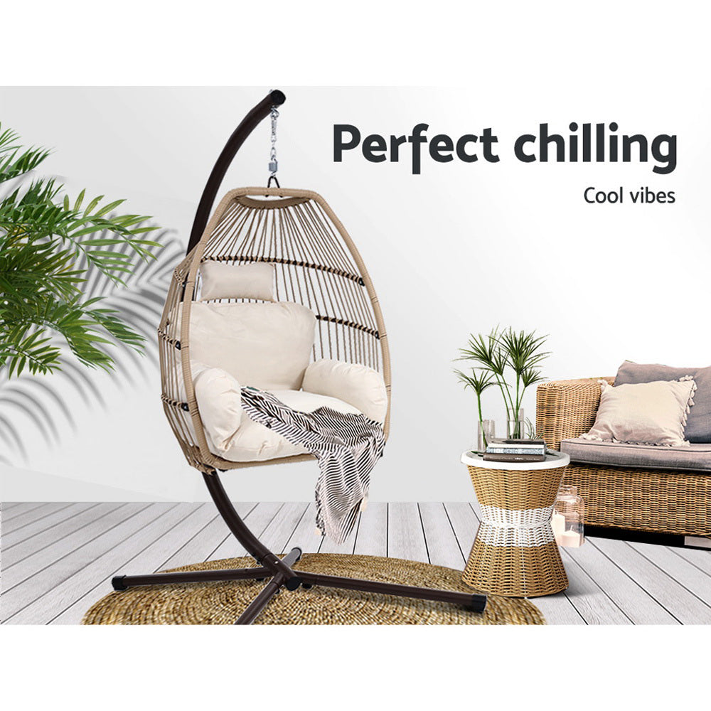Malua Bay Hanging Egg Chair, Latte